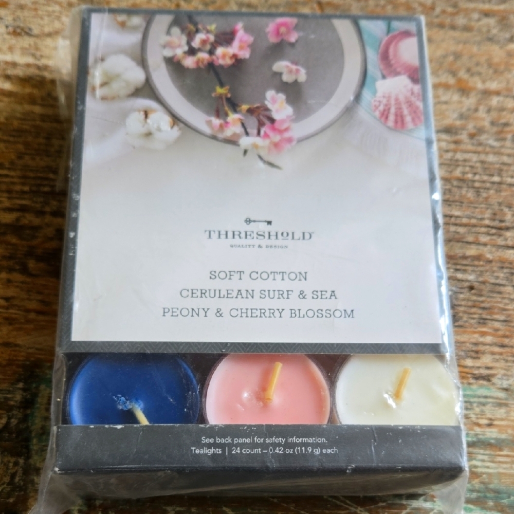 Threshold Tealights (24ct) — 3 Scents, 4‑Hr Burn, NWT! (BIN 010)